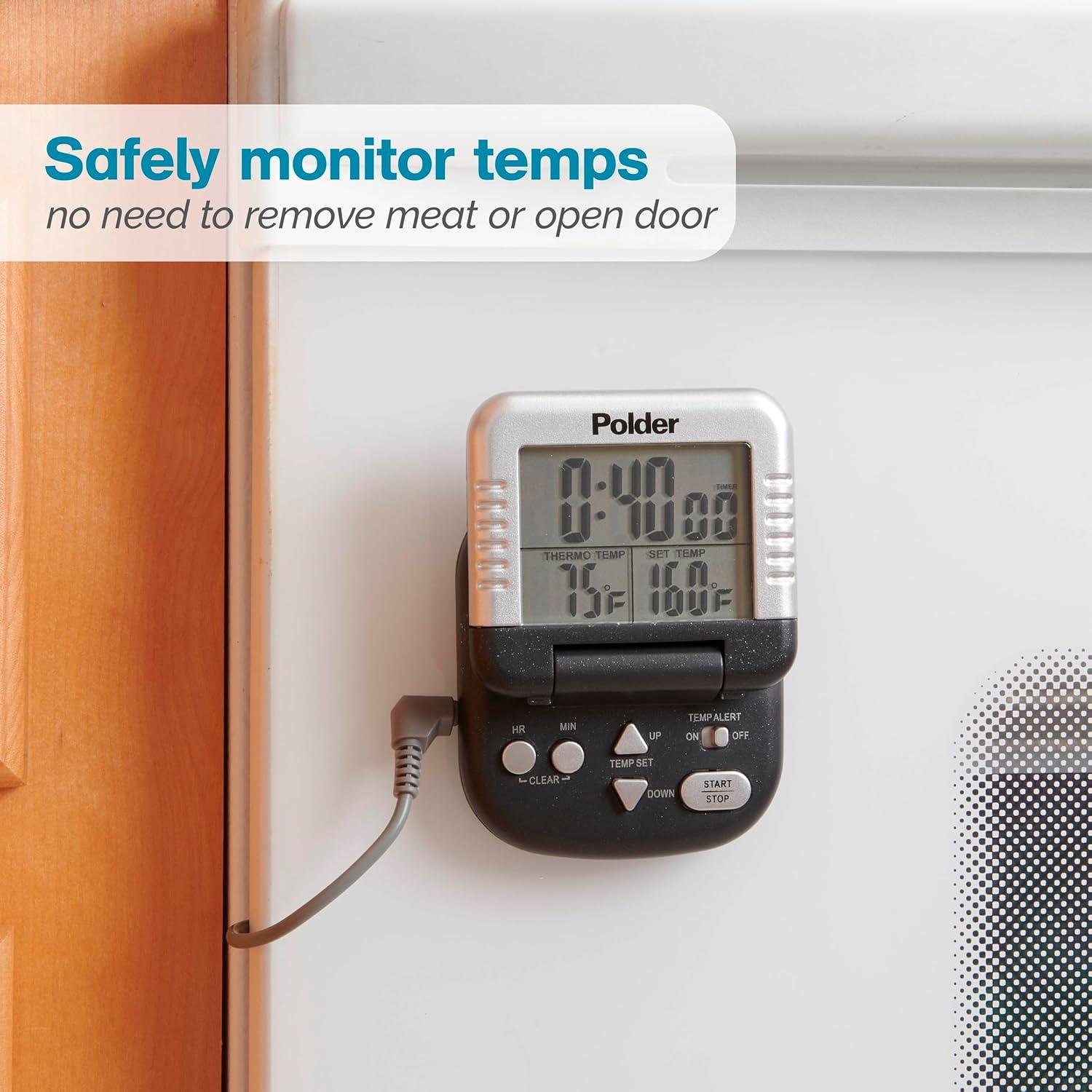 Termómetro Digital de Carne Polder THM-362-86 con Temporizador