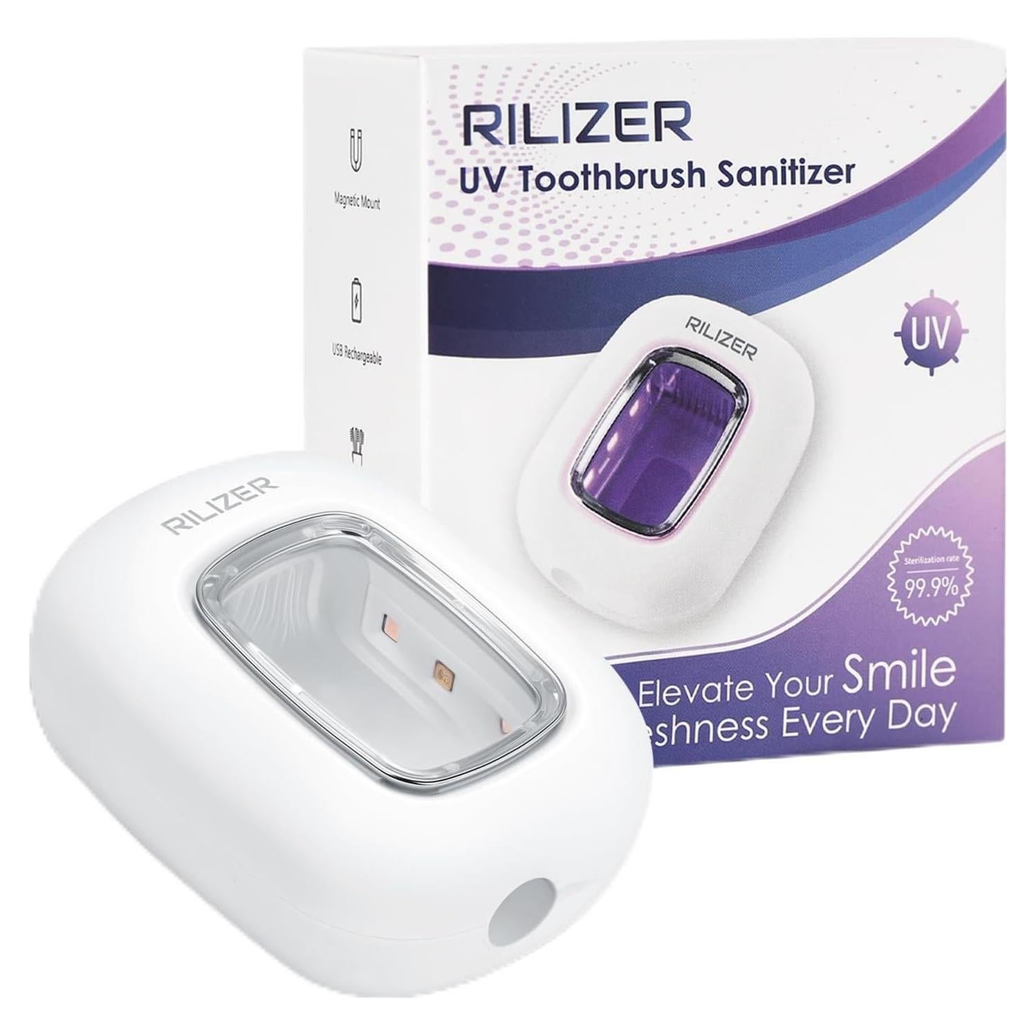Desinfectante de Cepillos de Dientes UV-C RILIZER Blanco Recargable