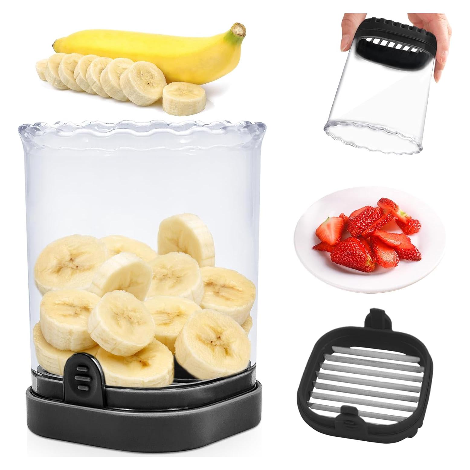 Cortador de Frutas CEHNCEH - Taza Cortadora Manual Negra