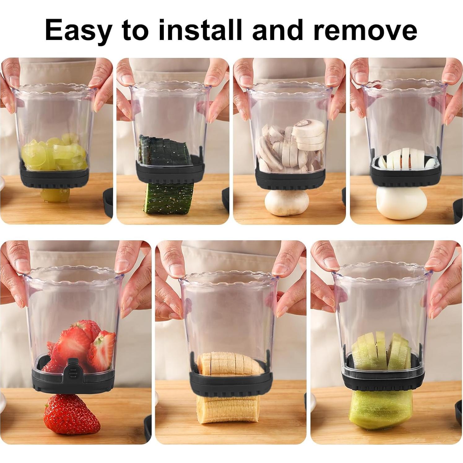 Cortador de Frutas CEHNCEH - Taza Cortadora Manual Negra