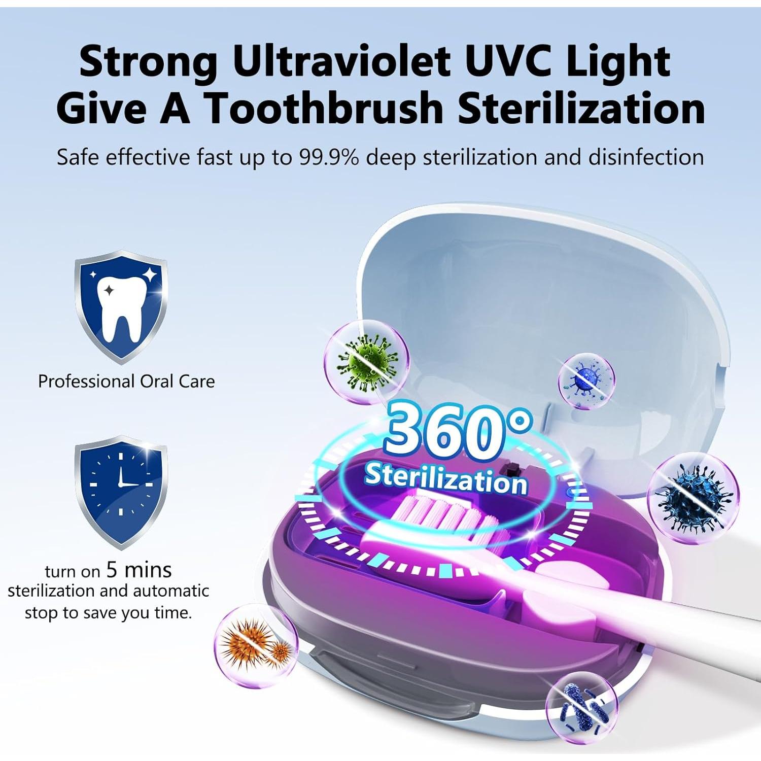 Funda Desinfectante para Cepillo de Dientes ECTEST STB-022 Azul