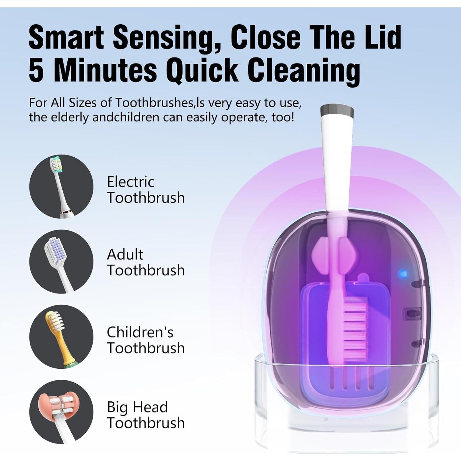 Funda Desinfectante para Cepillo de Dientes ECTEST STB-022 Azul