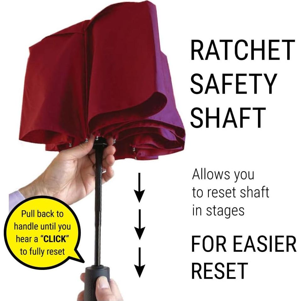 Paraguas Compacto Prostorm Rojo Automático 116 cm Resistente