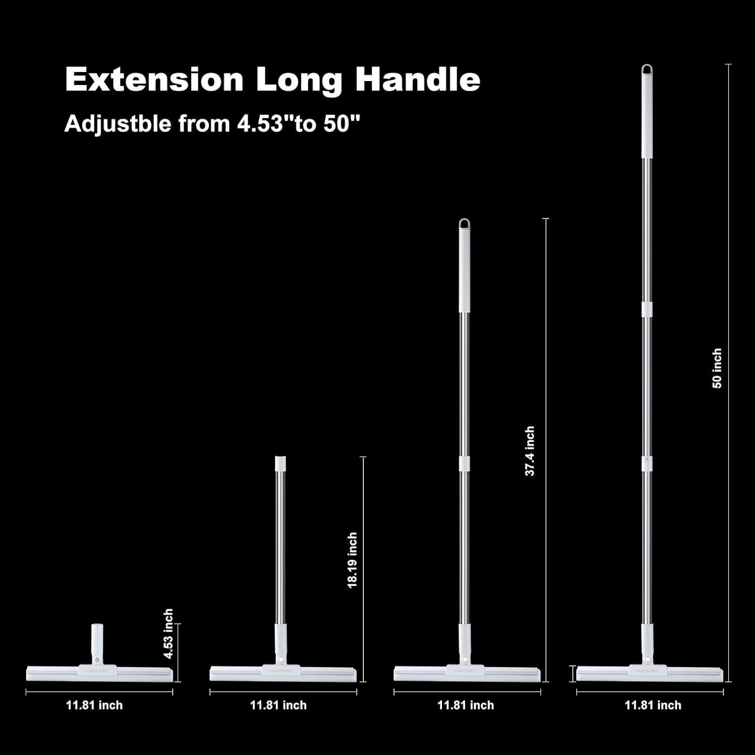 Escoba Limpiadora JOYBOS 30 cm de Silicona con Mango Largo 127 cm