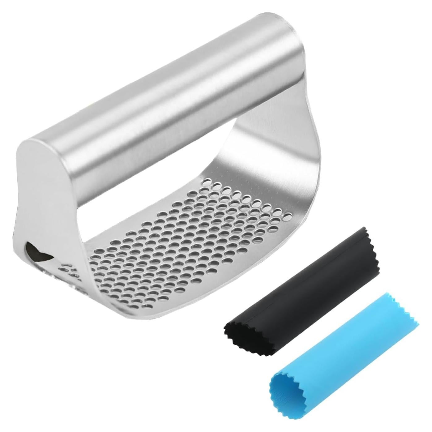 Prensa de Ajo Rocker Acero Inoxidable 304 2 en 1 con Pelador