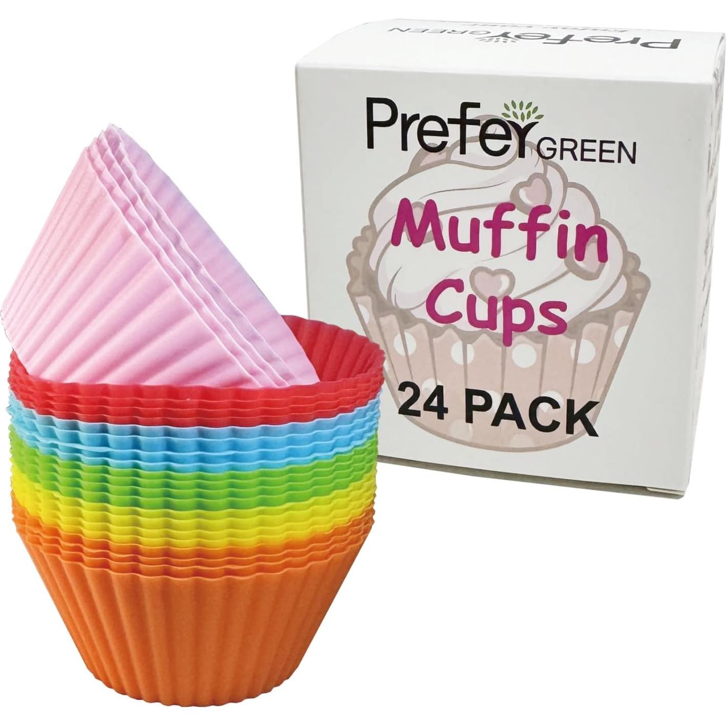 Moldes de Silicona Reutilizables Prefer Green 24 Piezas 7.1 cm