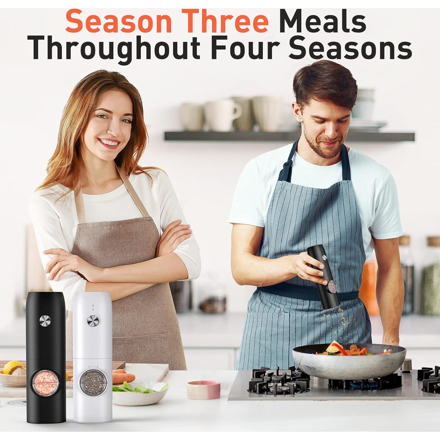 Juego de Molinillos Eléctricos de Sal y Pimienta FRTONYI 70ml