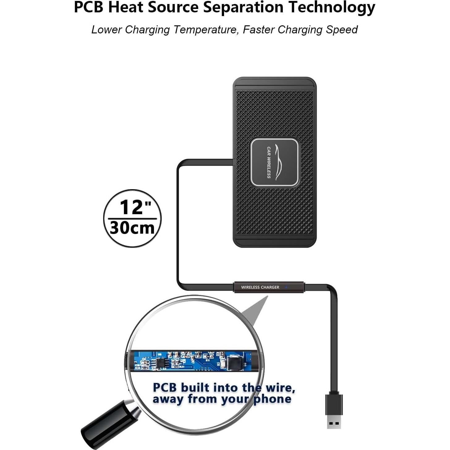 Cargador Inalámbrico para Automóvil ASUMATO Qi 15W 10W 7.5W