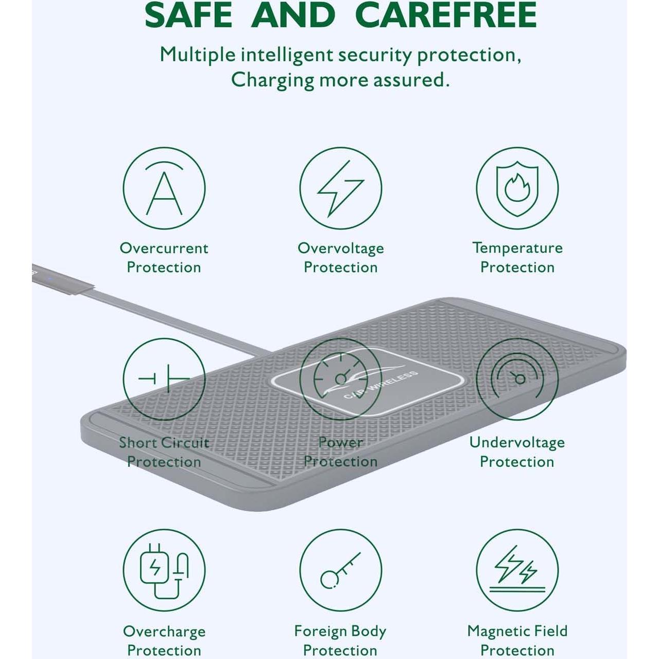 Cargador Inalámbrico para Automóvil ASUMATO Qi 15W 10W 7.5W