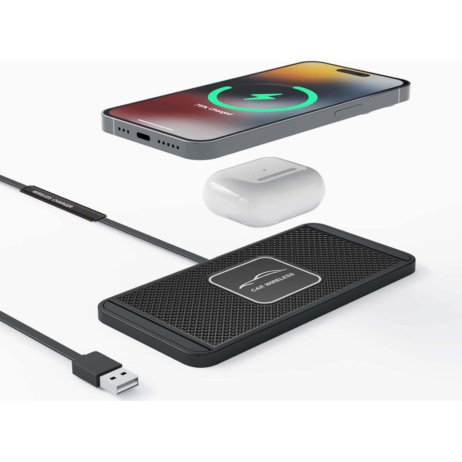 Cargador Inalámbrico para Automóvil ASUMATO Qi 15W 10W 7.5W
