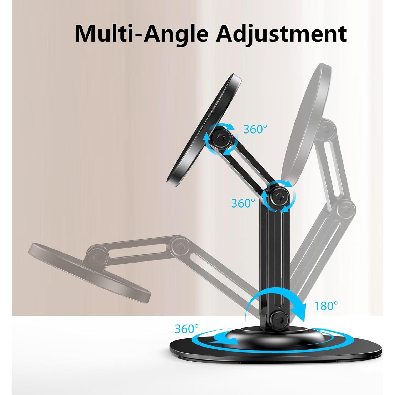 Soporte Magnético para Teléfono CreaDream Negro, Plegable y Ajustable