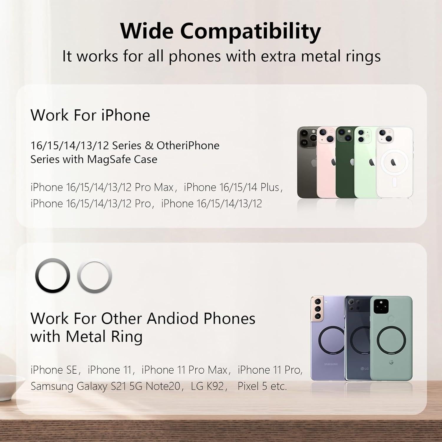 Soporte Magnético para Teléfono CreaDream Negro, Plegable y Ajustable