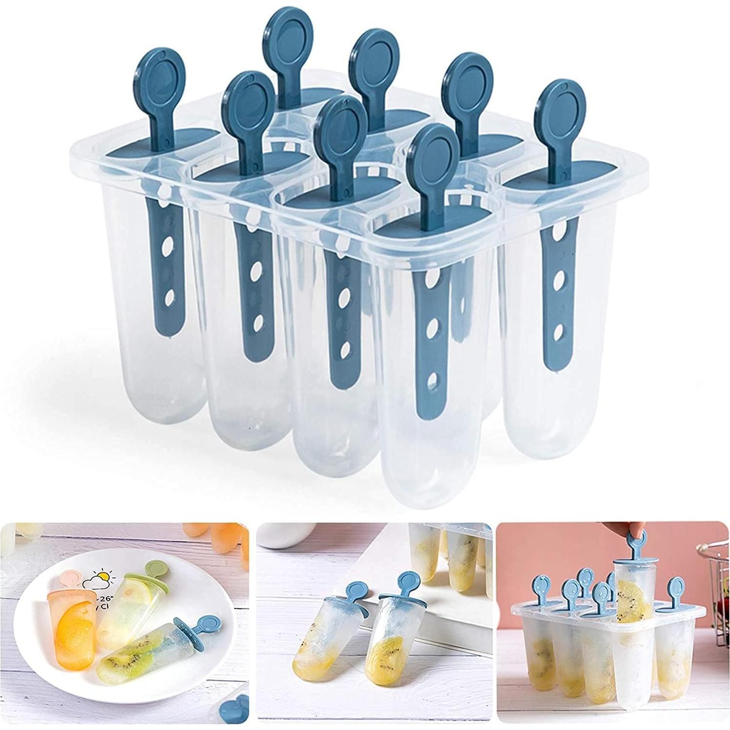 Moldes de Paletas de Silicona LANSKYWARE 8 Piezas Reutilizables