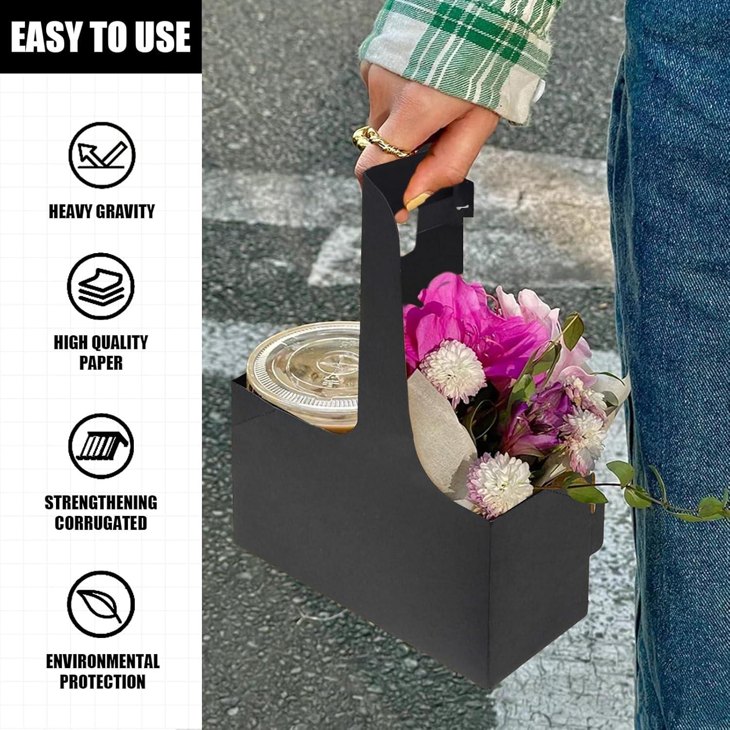 Portavasos desechables Xlong para 2 tazas, 15 unidades, negro