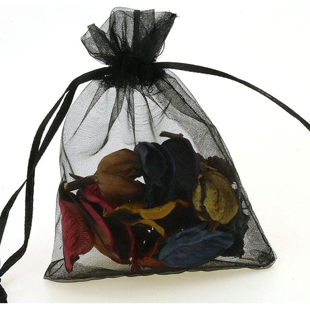 Bolsas de Organza Wudygirl 100 Piezas 13x18cm Negro