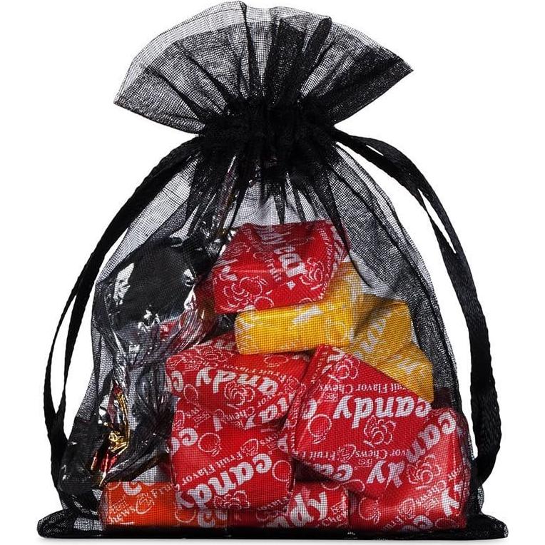 Bolsas de Organza Wudygirl 100 Piezas 13x18cm Negro