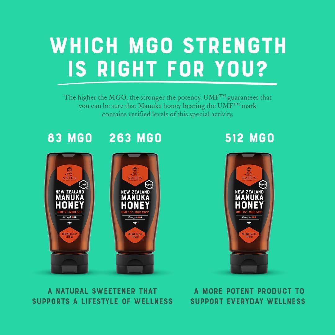 Miel Cruda Manuka Nate MGO 83+ UMF 5+ 373 g Squeeze
