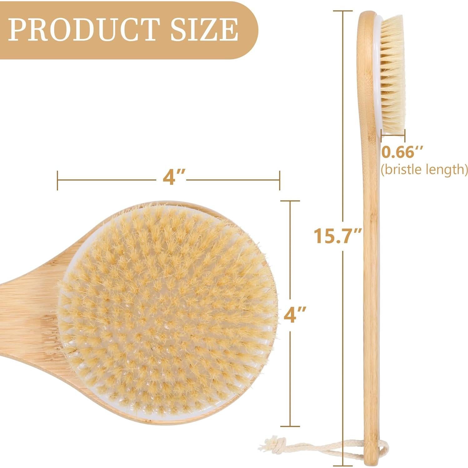 Cepillo Exfoliante para Espalda OWIIZI Mango Largo Bambú