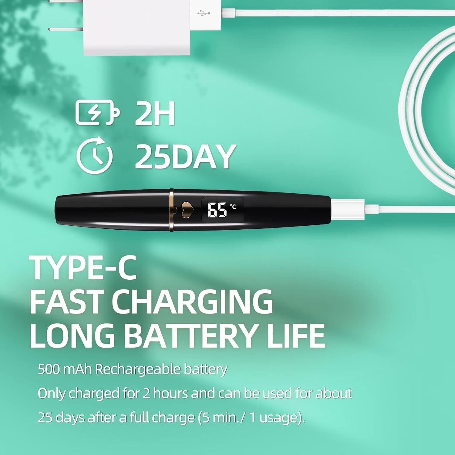 Rizador de Pestañas Eléctrico ZAPAL S600 Calentado USB-C