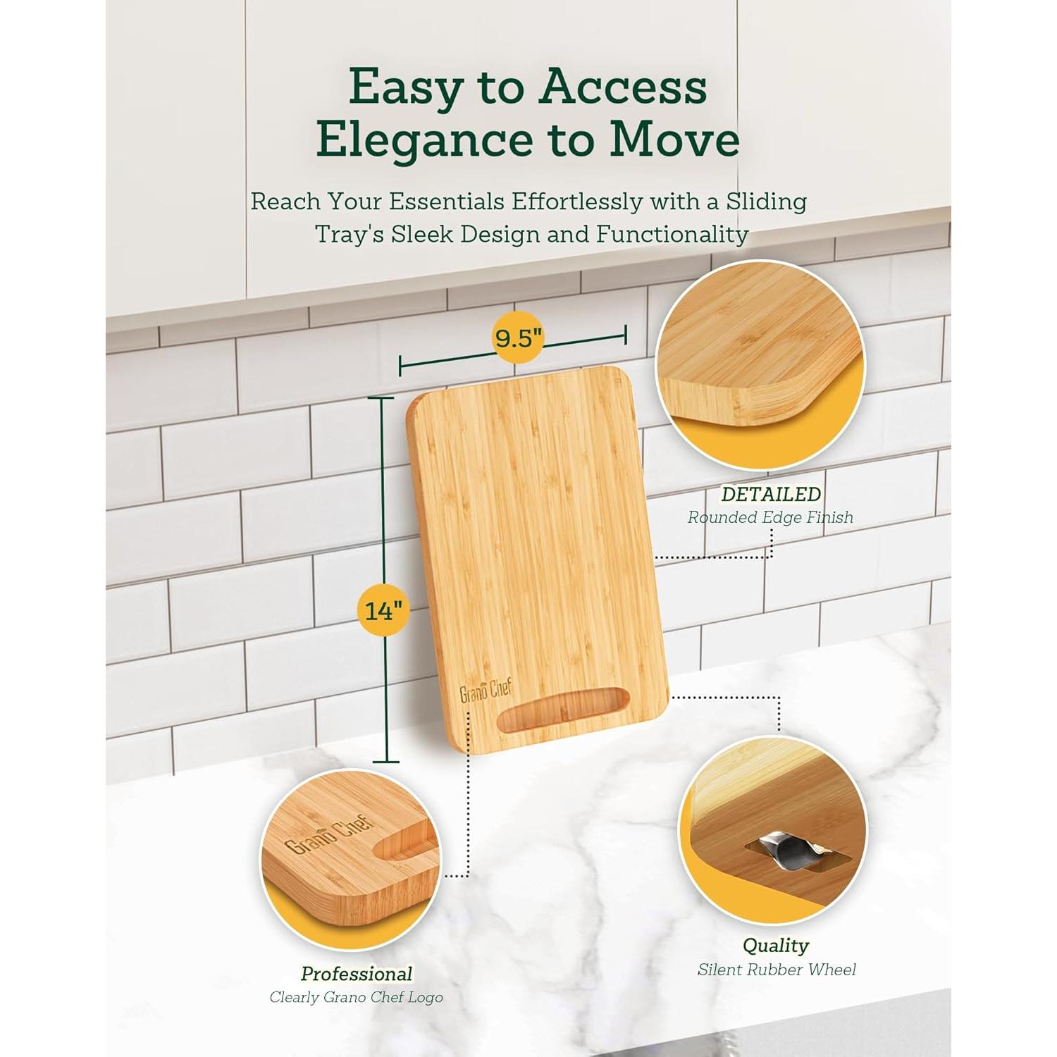 Bandeja Deslizante de Bambú para Electrodomésticos 24.1x35.6cm