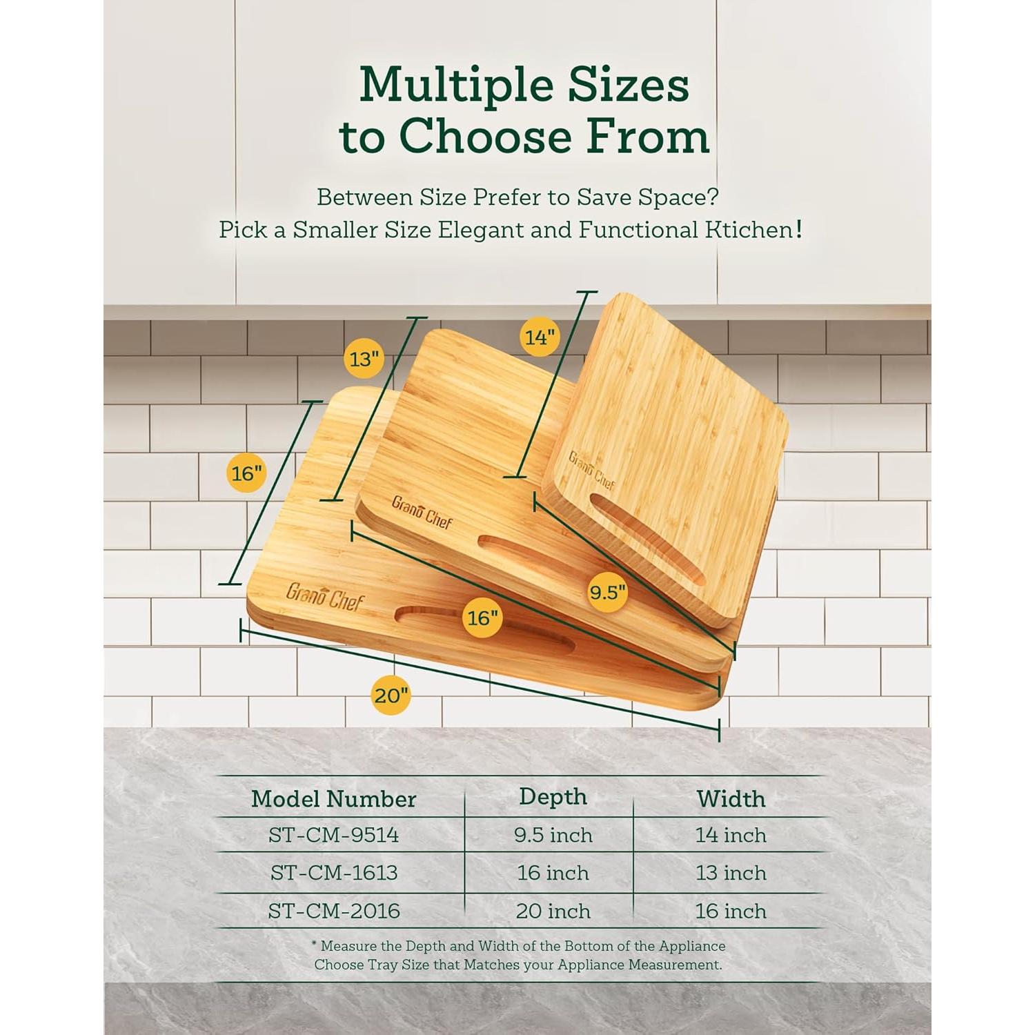 Bandeja Deslizante de Bambú para Electrodomésticos 24.1x35.6cm