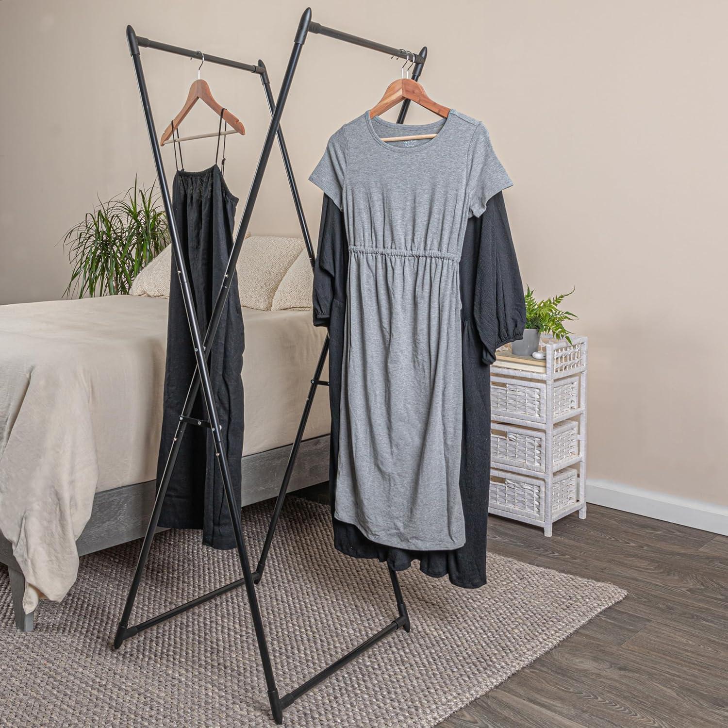 Perchero Plegable Household Essentials Negro 155x57x50 cm