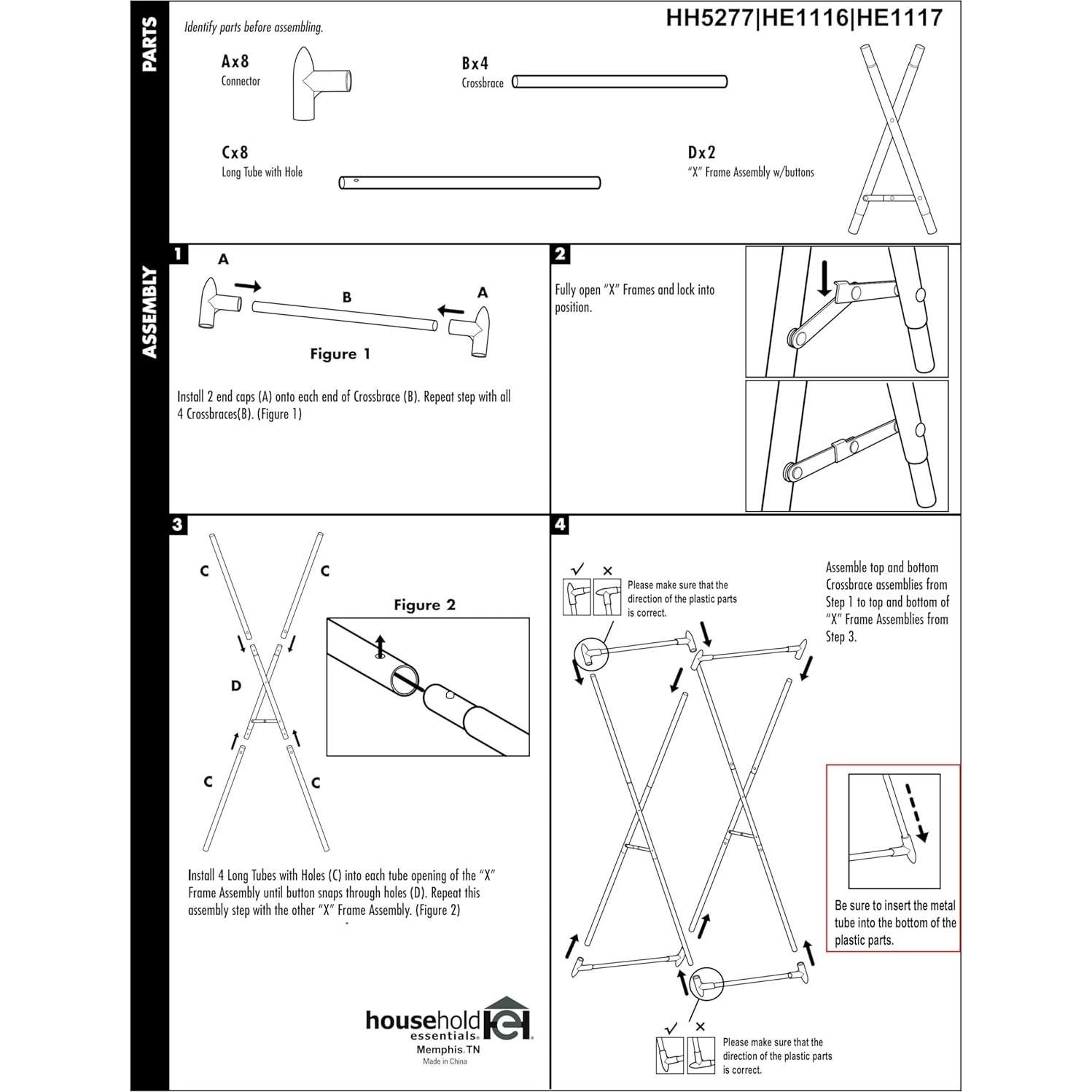 Perchero Plegable Household Essentials Negro 155x57x50 cm