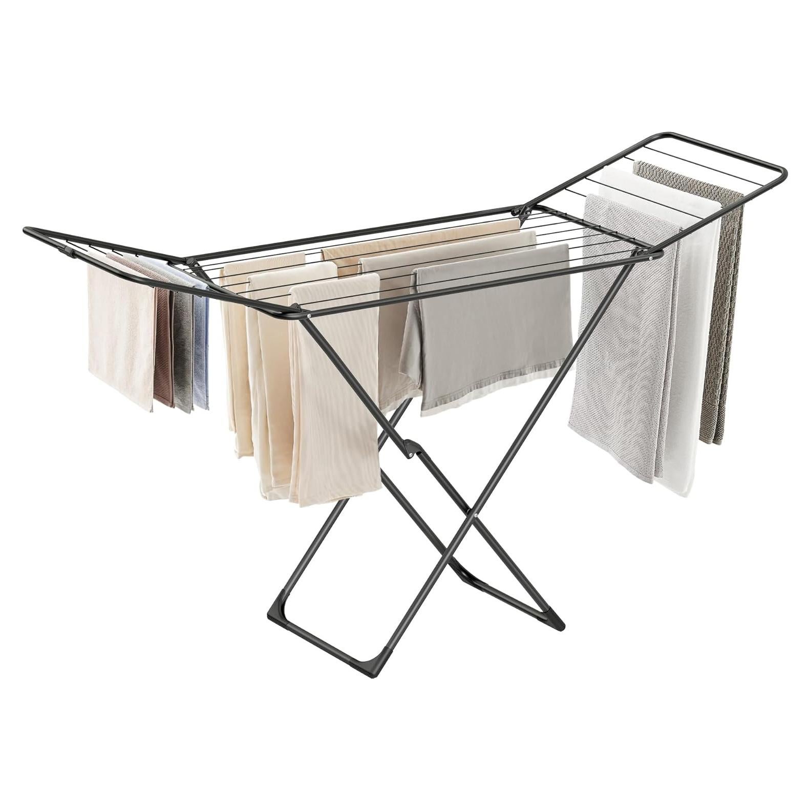 Estante para Secar Ropa SONGMICS Plegable Negro 50x182x102.5 cm