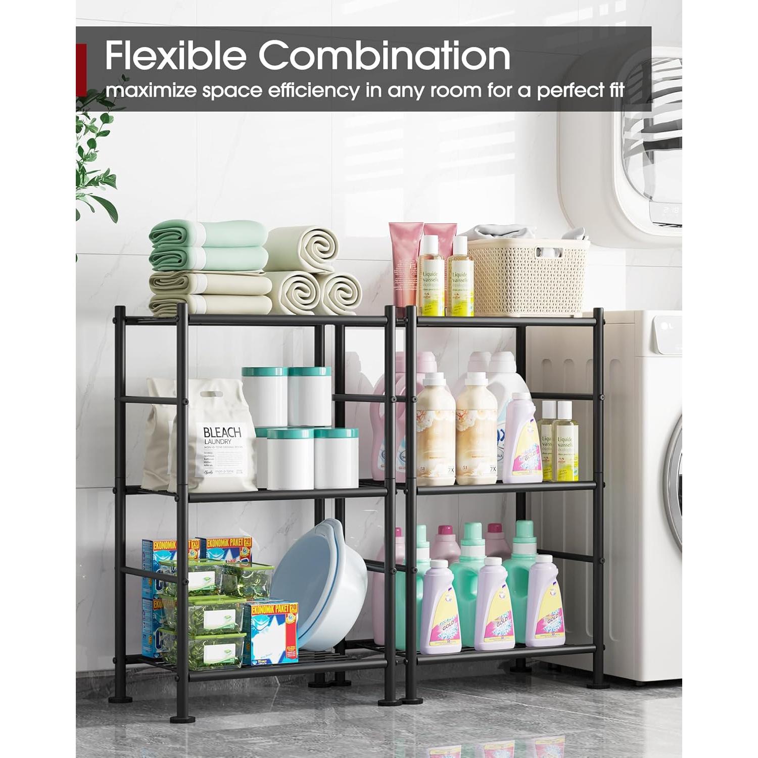 Estante de Metal Sakugi 3 Niveles 45.72x30.48x76.2 cm Negro