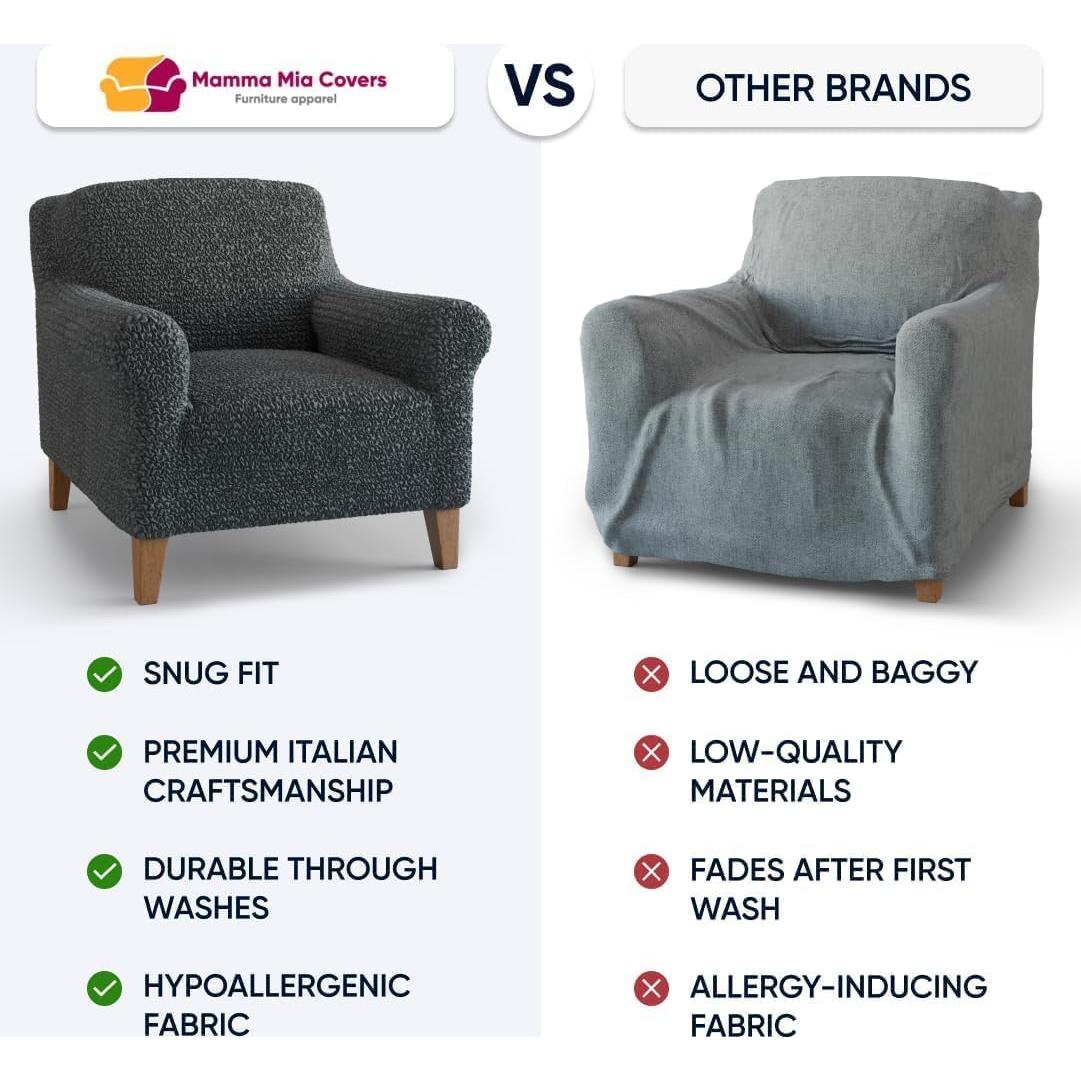 Funda de Sillón PAULATO BY GA.I.CO. Ajustable Microfibra Ceniza