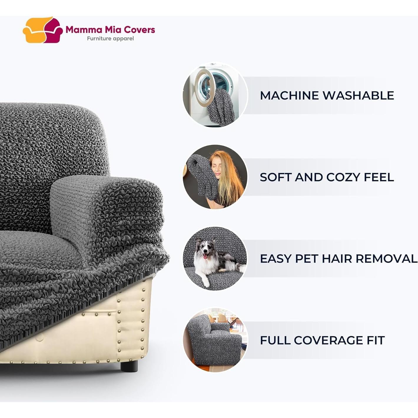 Funda de Sillón PAULATO BY GA.I.CO. Ajustable Microfibra Ceniza