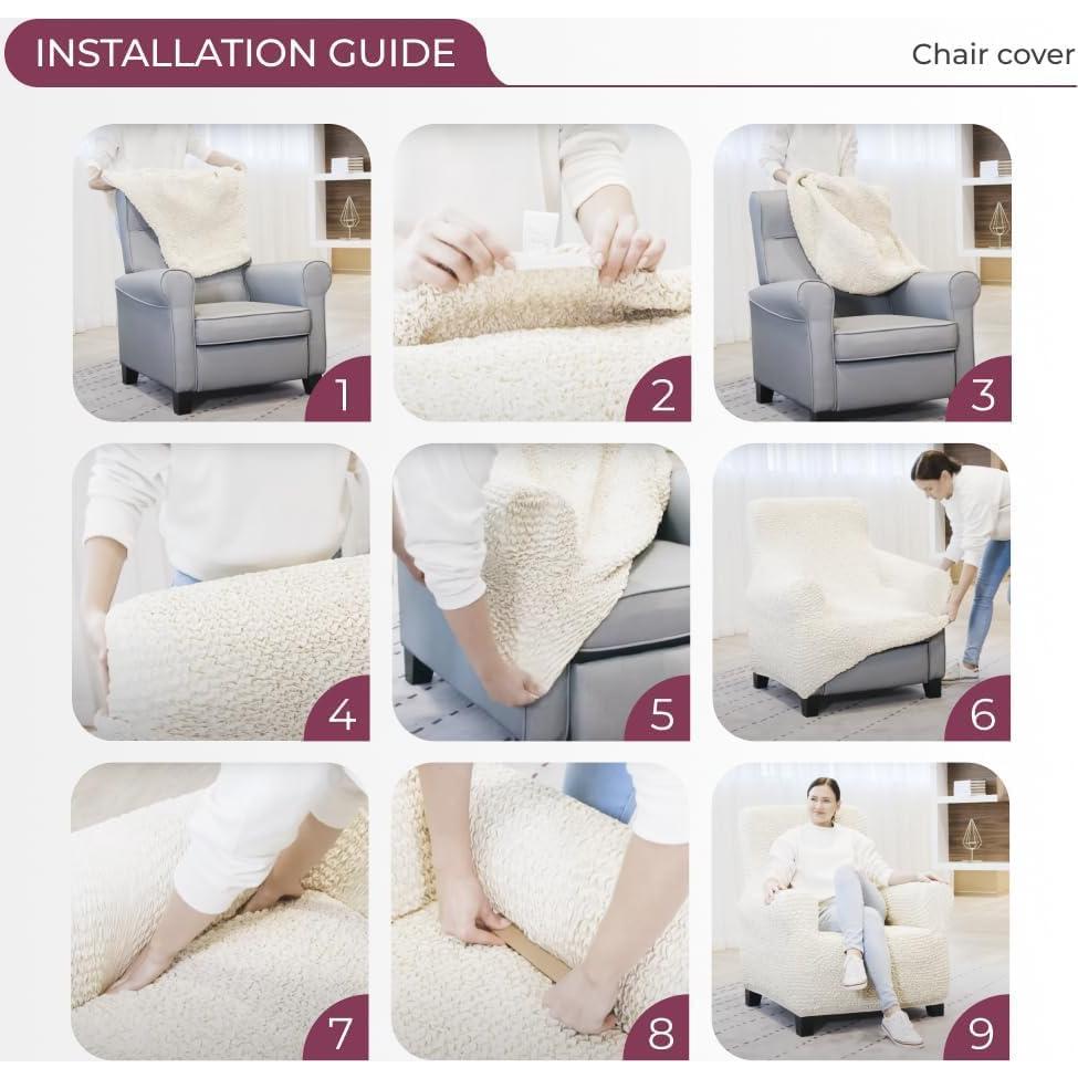 Funda de Sillón PAULATO BY GA.I.CO. Ajustable Microfibra Ceniza