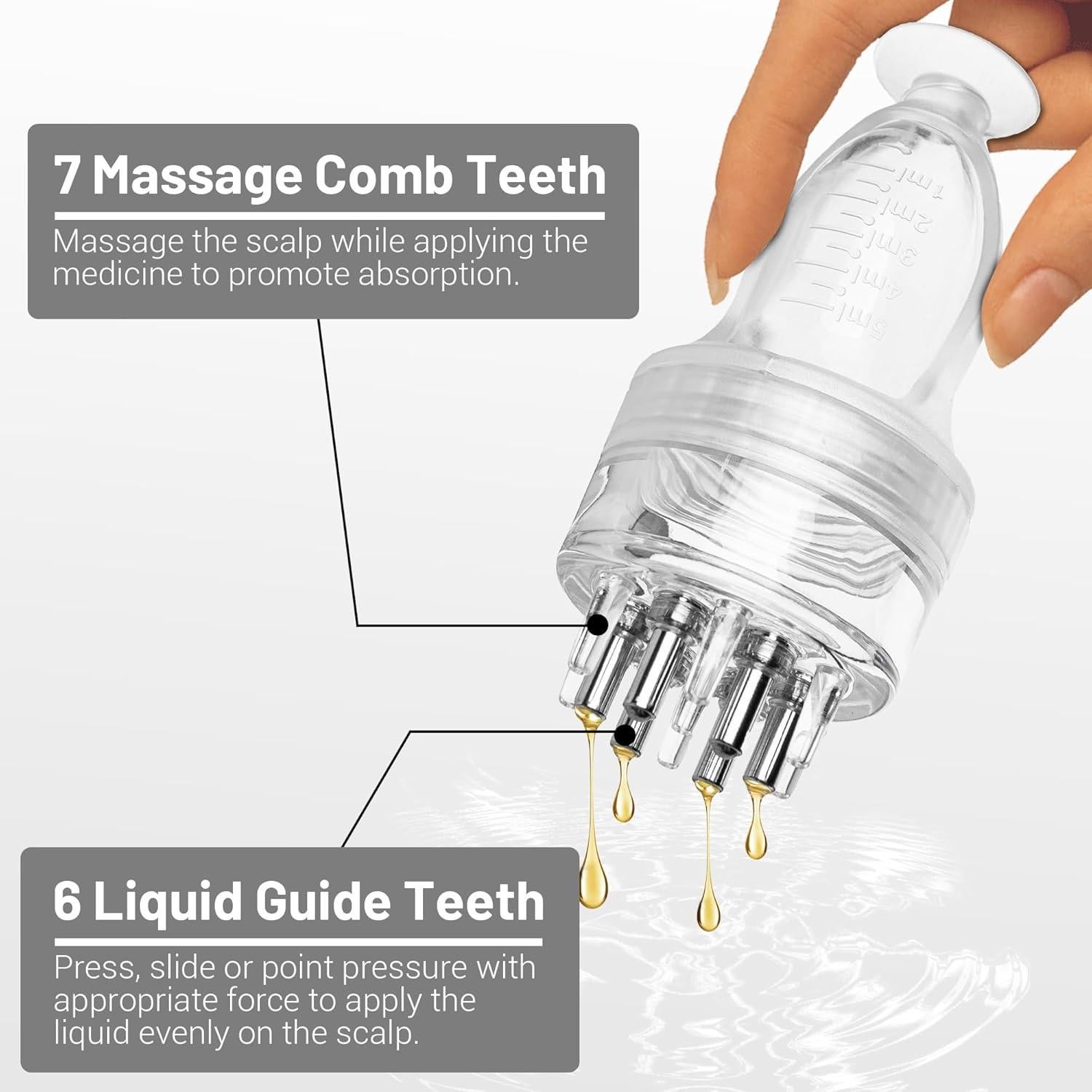 Peine Aplicador de Aceite HASSLICKIT 5ml Masajeador Cabello