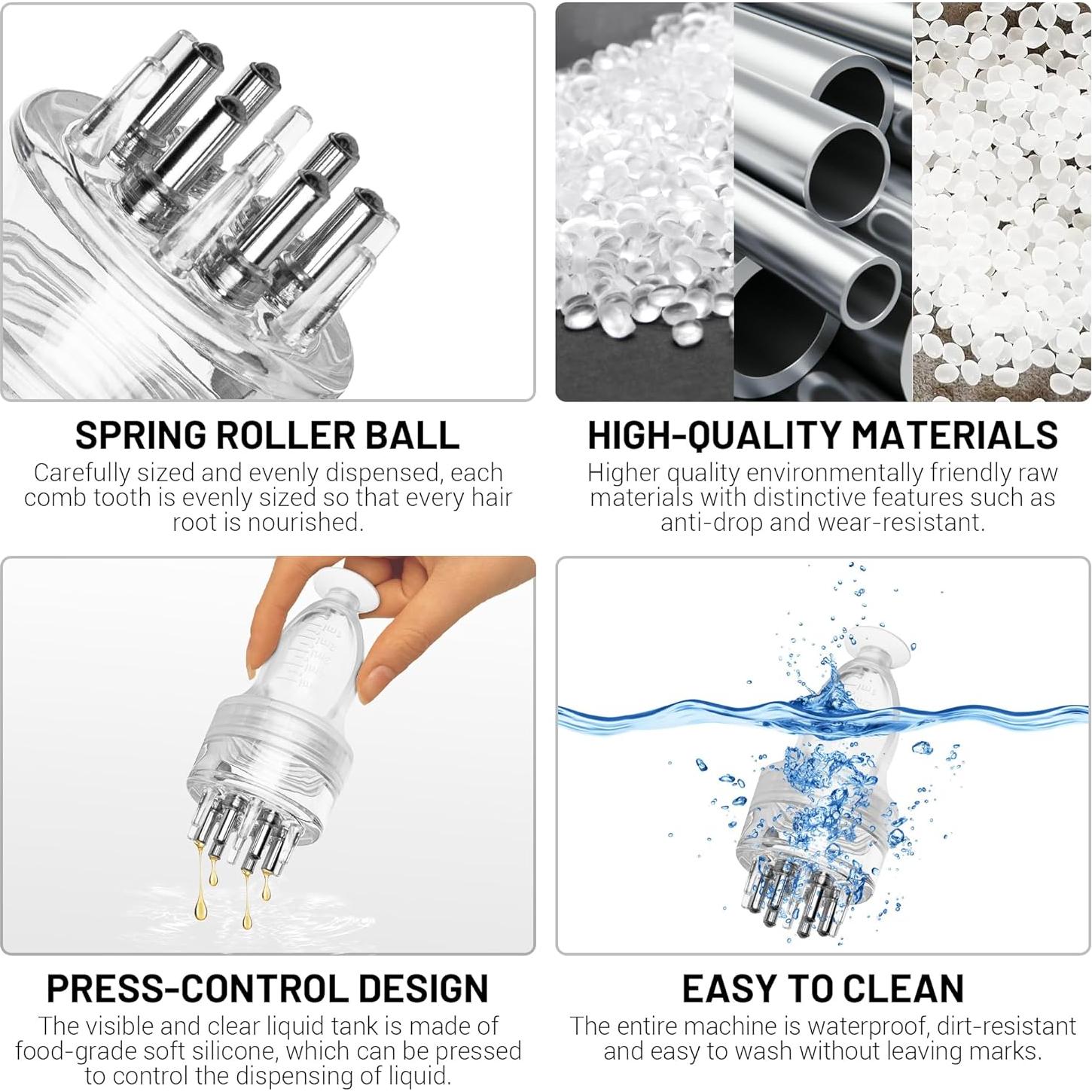 Peine Aplicador de Aceite HASSLICKIT 5ml Masajeador Cabello