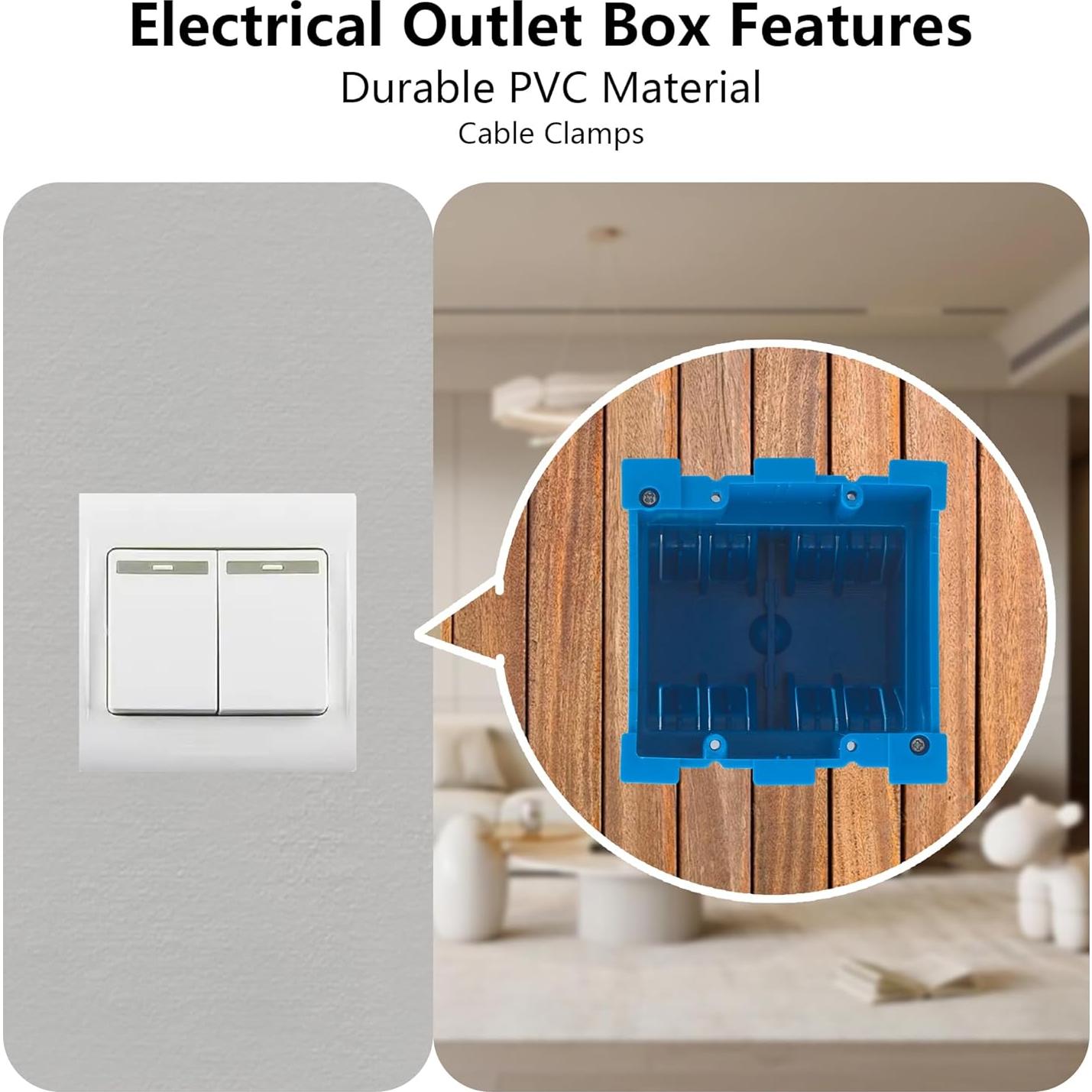 Paquete de 5 cajas eléctricas de 2 gang ANKYLHUA 10.8x9.3 cm