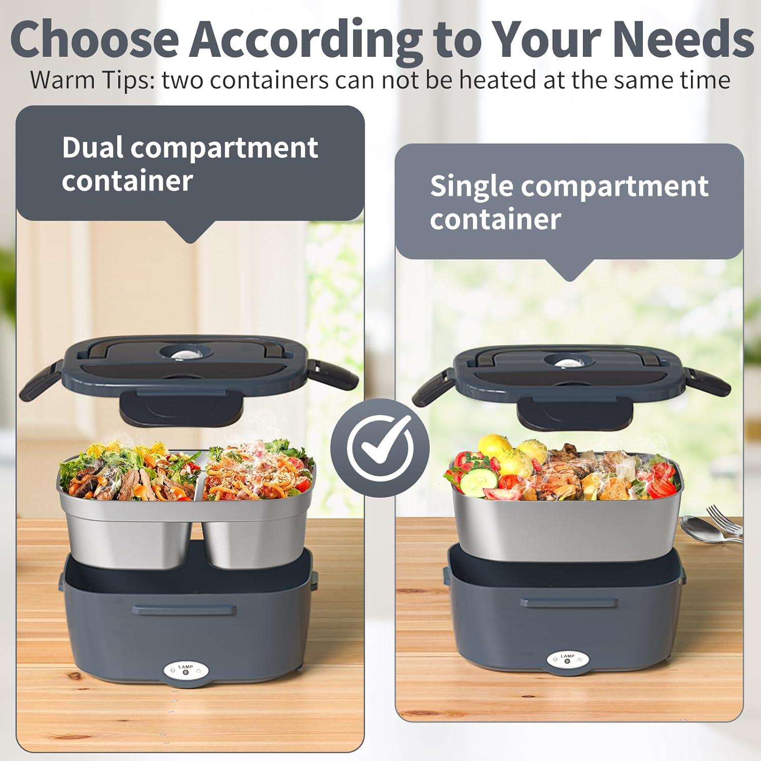 Caja de Almuerzo Eléctrica Vingud 1.5L 80W para Coche y Hogar