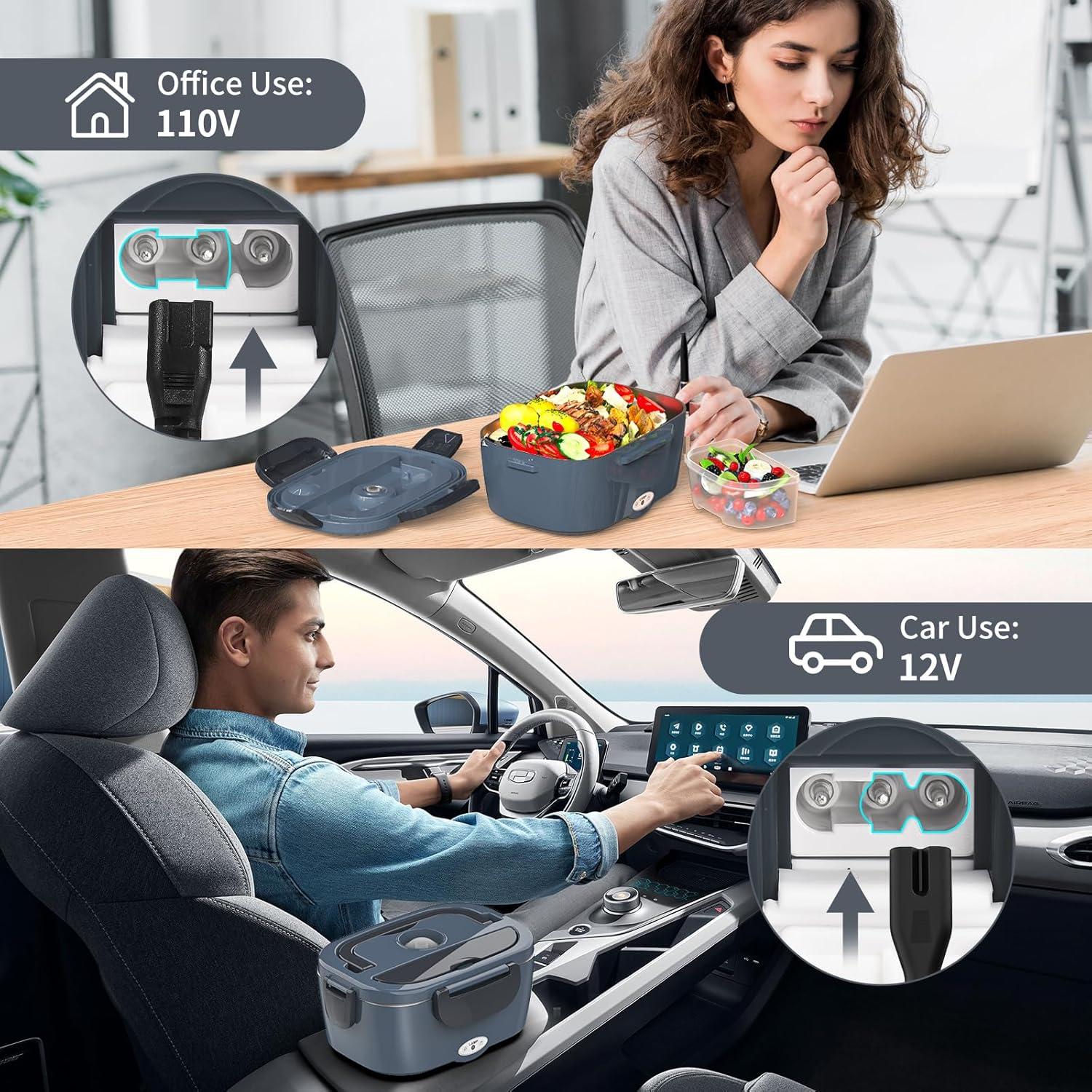 Caja de Almuerzo Eléctrica Vingud 1.5L 80W para Coche y Hogar