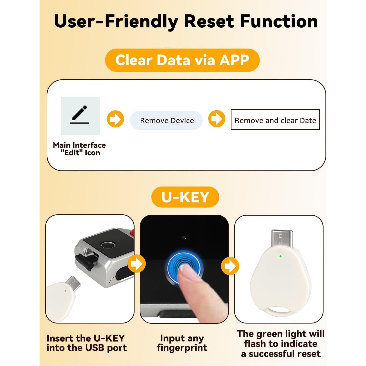 Candado Inteligente KENNEAS Biometría Huella Dactilar IP65