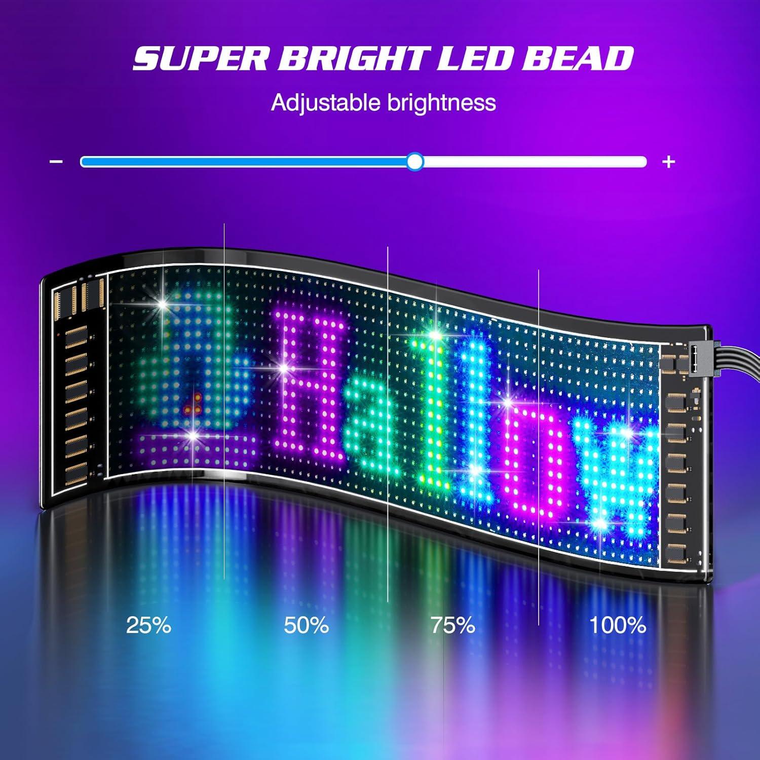 Cartel LED Programable Epoium 68.58x12.7cm Control APP Bluetooth