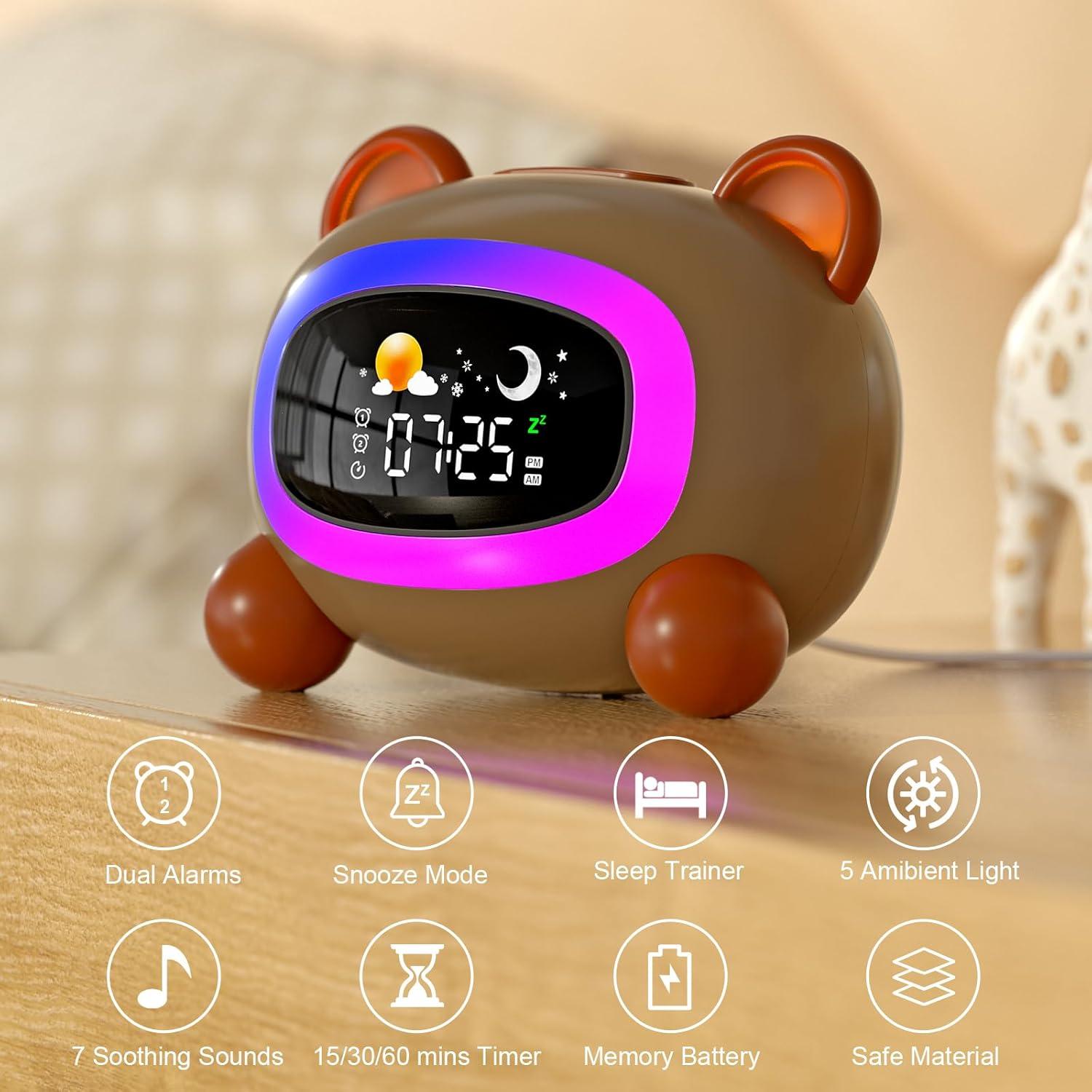 Reloj Despertador Infantil ANALOI Oso SG5 con Luz Nocturna