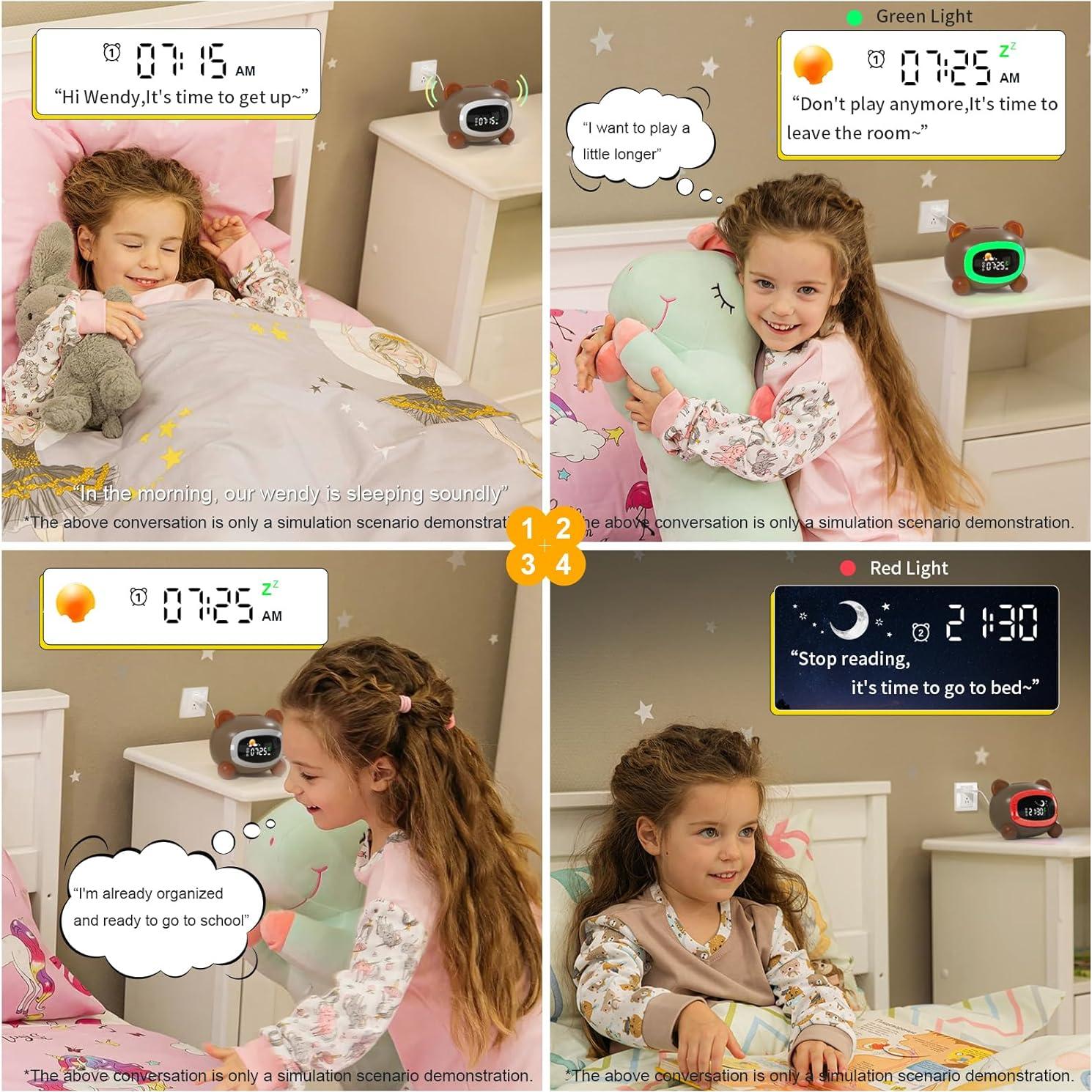 Reloj Despertador Infantil ANALOI Oso SG5 con Luz Nocturna