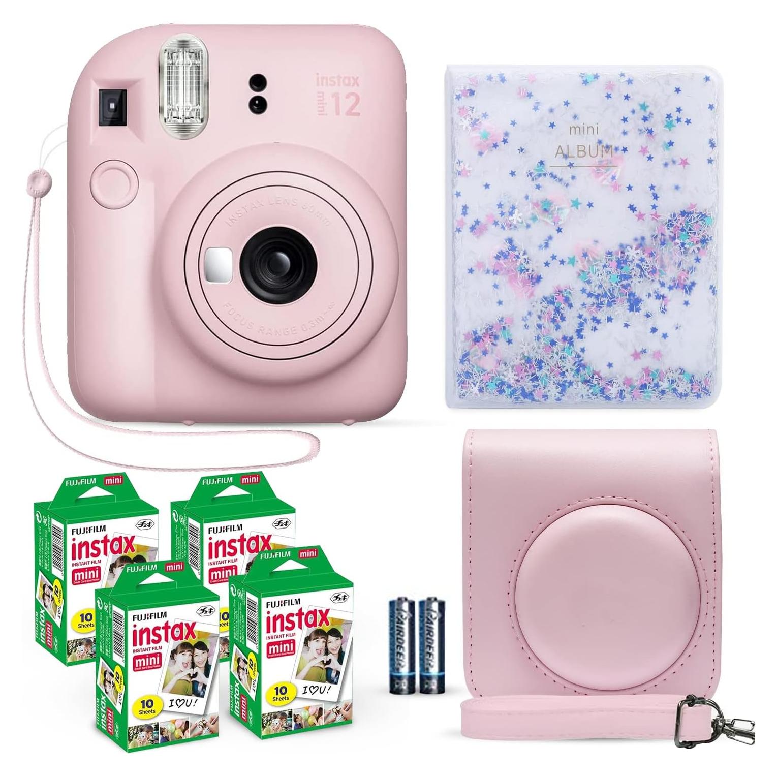 Cámara Instantánea Fujifilm Instax Mini 12 Rosa Flor + 40 Hojas