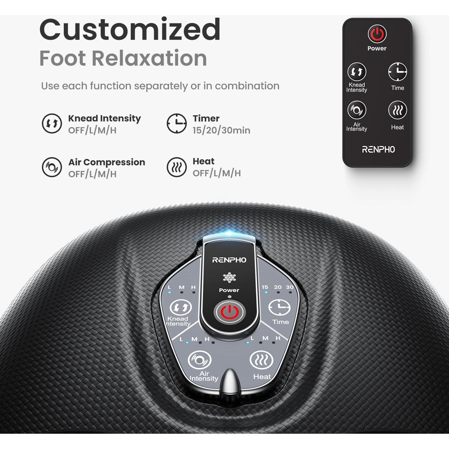 Masajeador de Pies RENPHO 2025 con Calor y Control Inalámbrico
