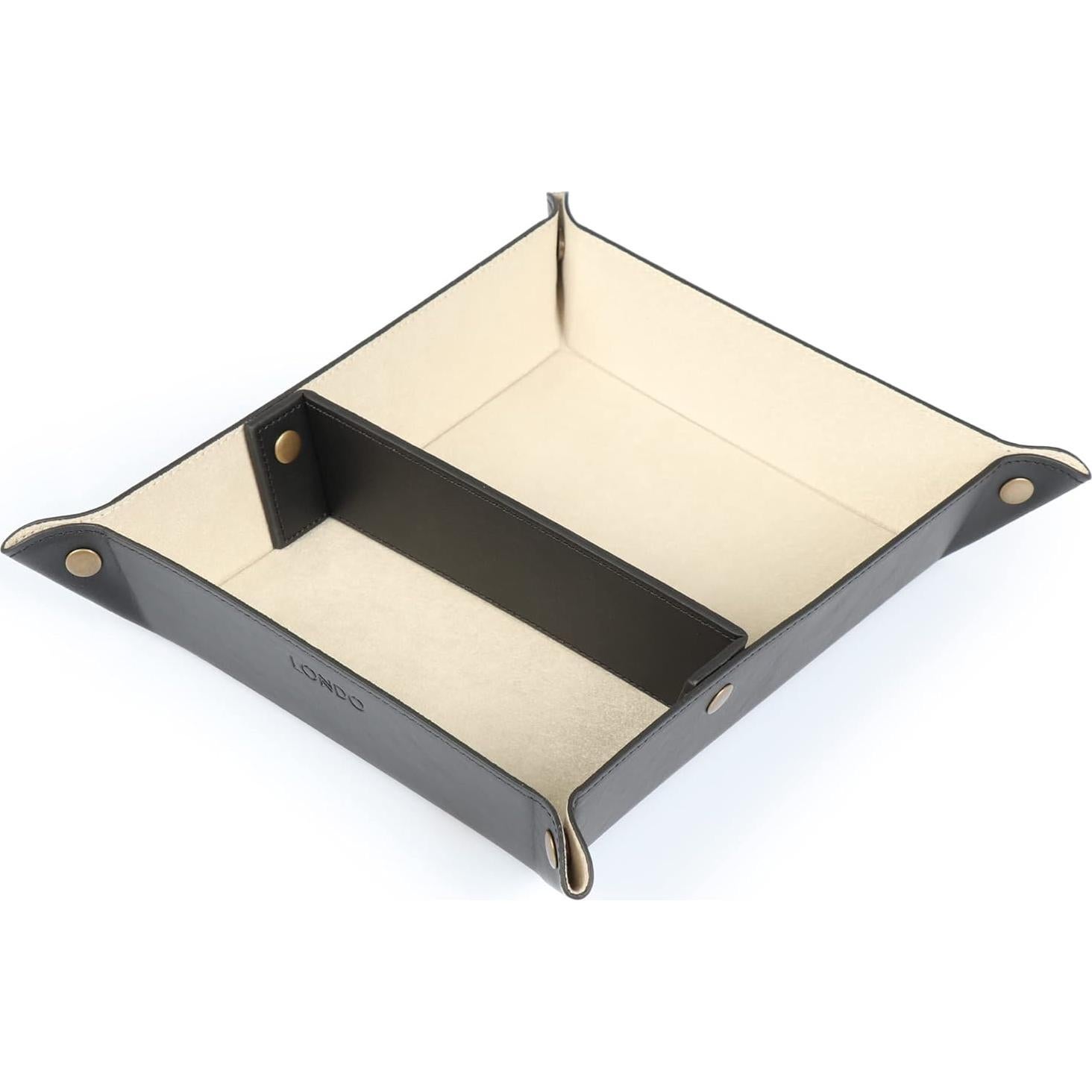Organizador de Bandeja de Cuero Londo Negro 20x24x5 cm