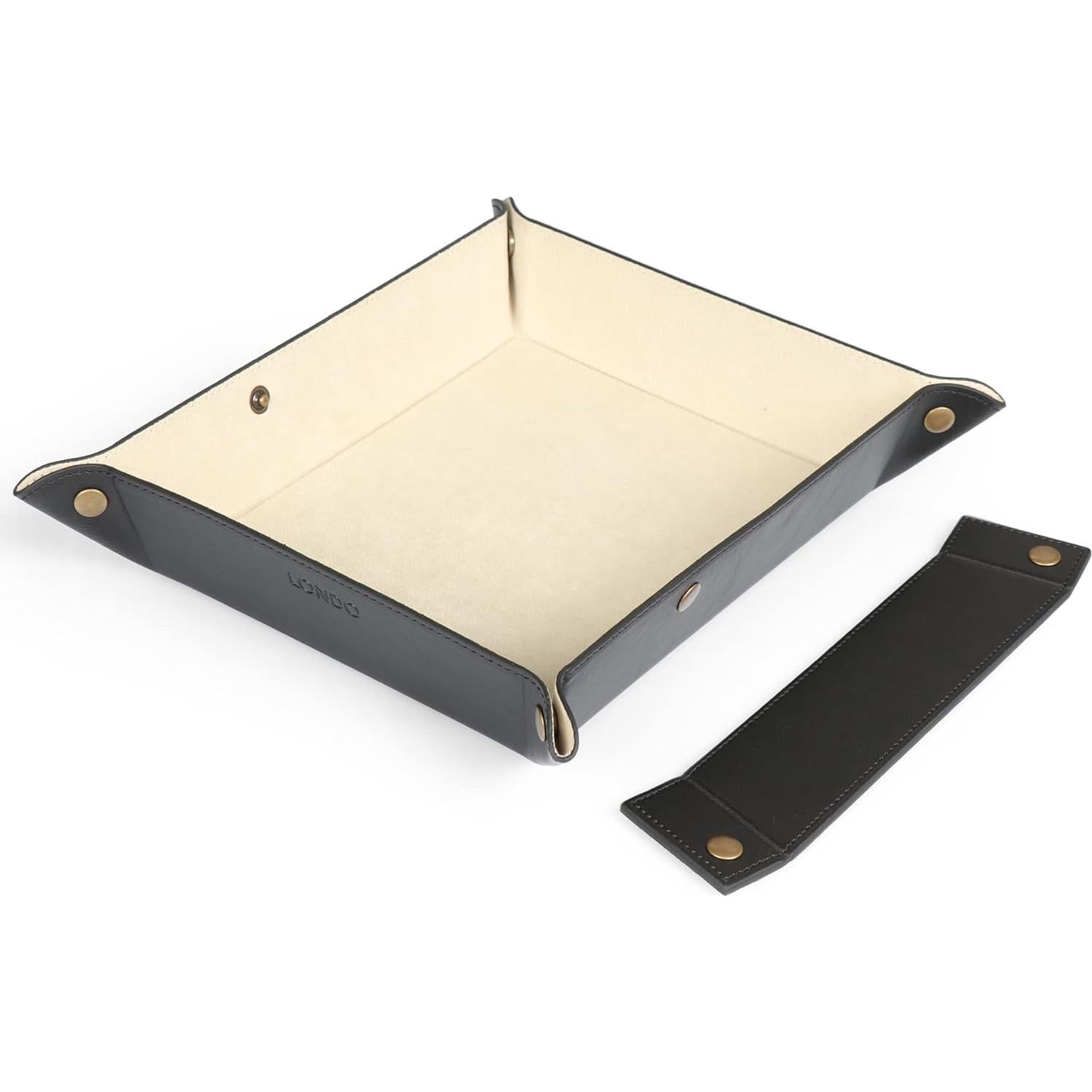 Organizador de Bandeja de Cuero Londo Negro 20x24x5 cm