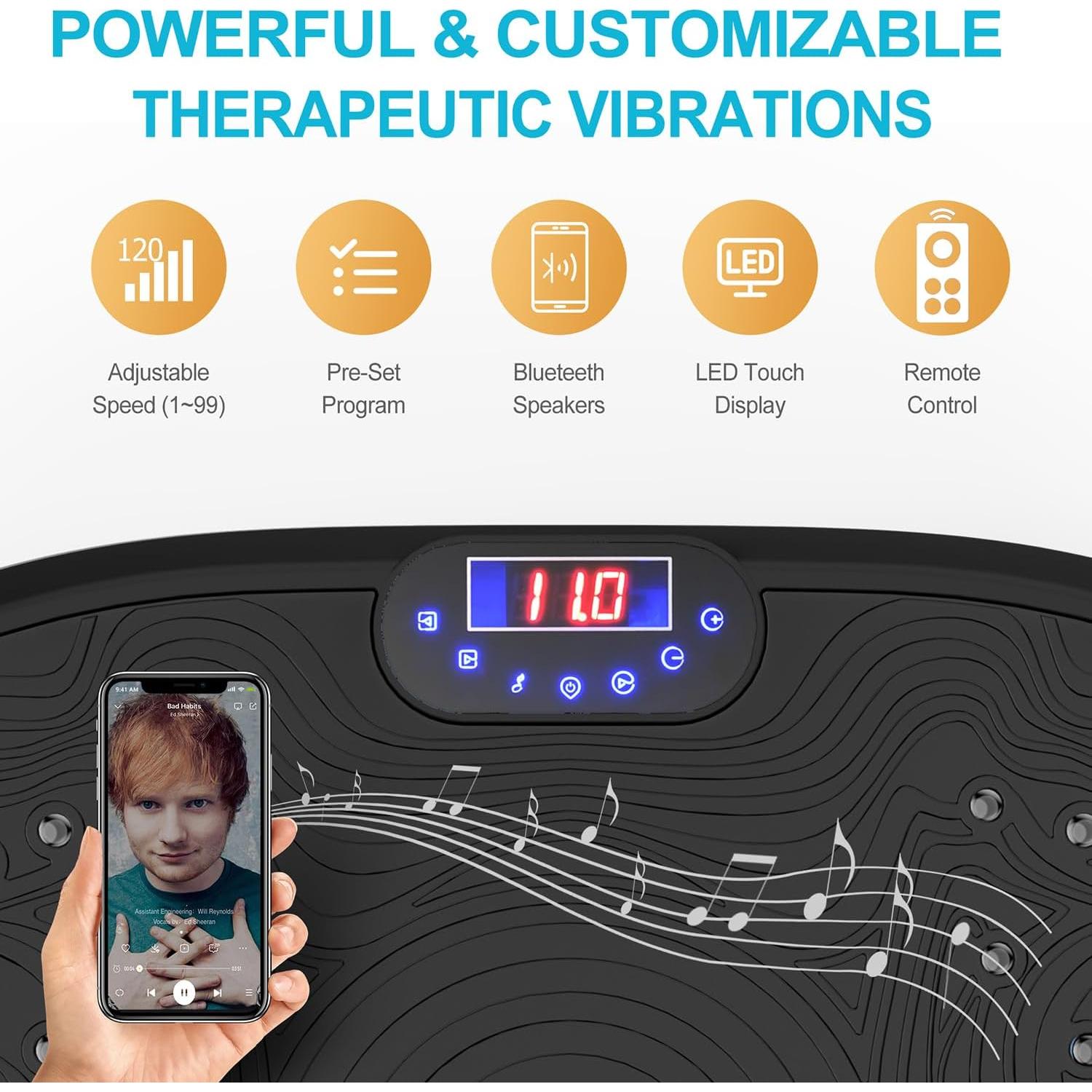 Máquina de Ejercicio Vibrante AXV BARCO 120 RPM Control Remoto