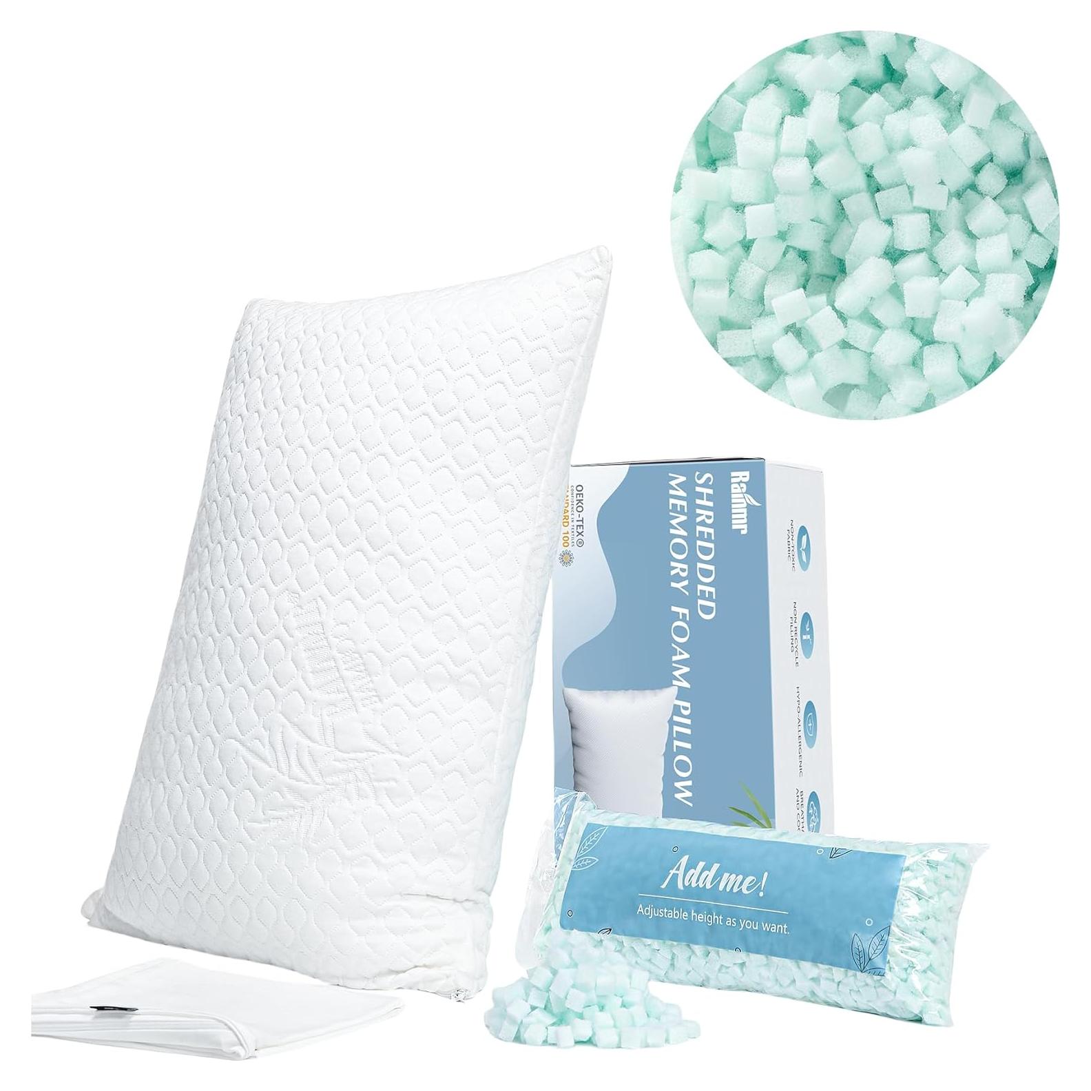 Pillow King Size Memory Foam for Sleeping, Bed Pillows with Washable Cooling Pillowcase for Back & Side & Stomach Sleepers, 20x36 inches