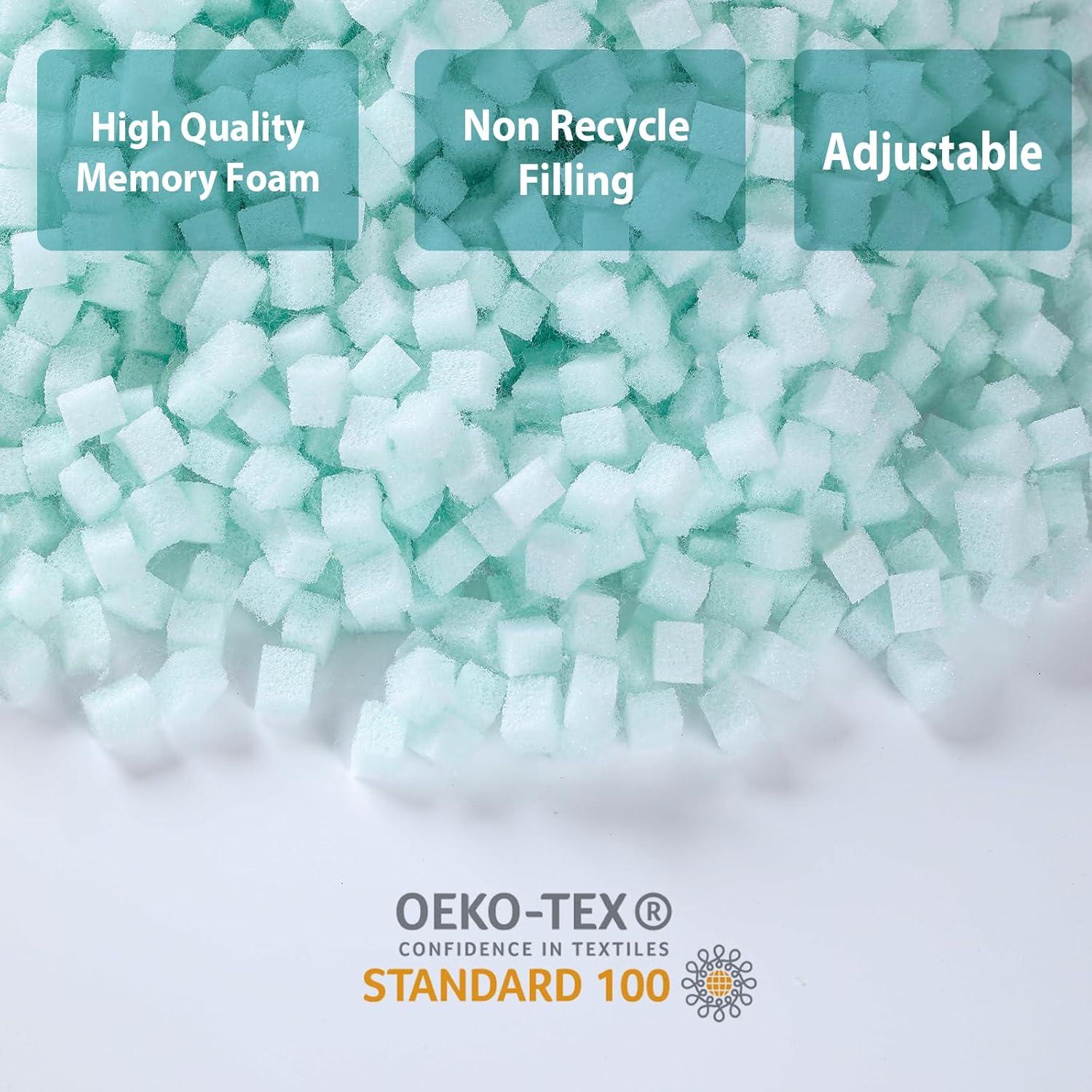 Pillow King Size Memory Foam for Sleeping, Bed Pillows with Washable Cooling Pillowcase for Back & Side & Stomach Sleepers, 20x36 inches