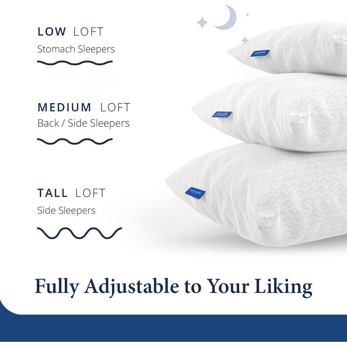 Almohada de Espuma de Memoria Colección Cosy House Reina Ajustable