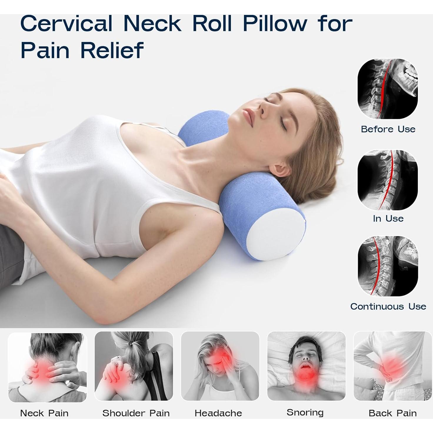 Almohada Cervical Rollo Forcanby Espuma Viscoelástica 40.6x16cm